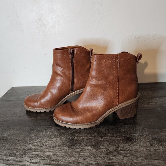 Zodiac Women's Boots Block Heel Side Zipper Brown Size 10 - Picture 3 of 12